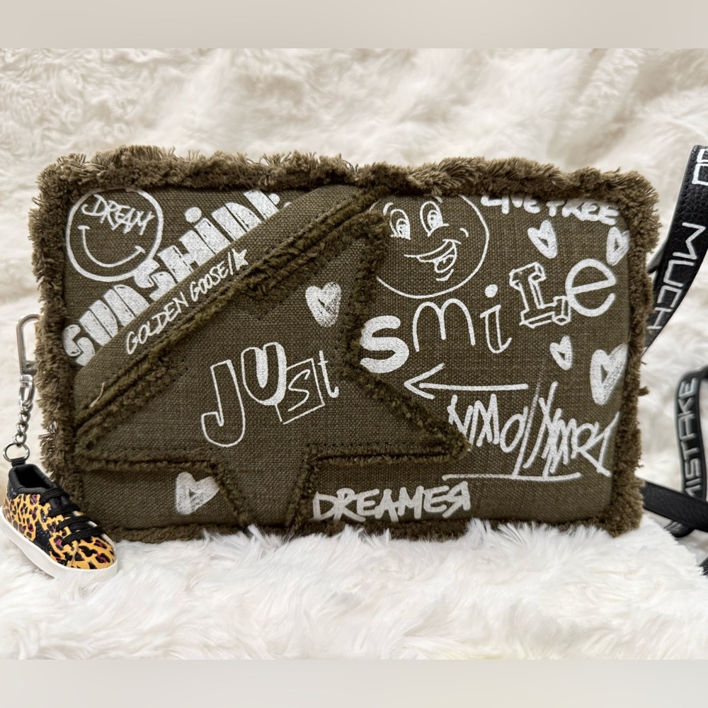 Golden Goose Star Bag Bag with White Graphics